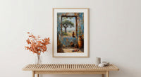 Impasto African Baobab Window Art Print - Tribal Art Poster