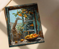 Textured Kenya Giraffe Window - Safari Art Print