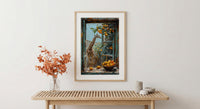 Textured Kenya Giraffe Window - Safari Art Print