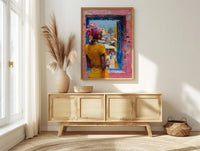 Impasto Ghana Market Window - Colorful Art Print