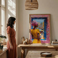 Impasto Ghana Market Window - Colorful Art Print