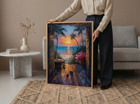 Textured Madagascar Sunset Window Wall Art - Baobab Print