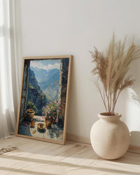 Impasto Ethiopia Coffee Window Wall Art - Mountain Print