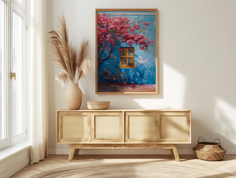 Cape Town Bo-Kaap Street Art Print, Pastel House Travel Poster - Textured Impasto Oil Painting