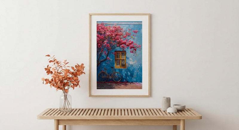 Cape Town Bo-Kaap Street Art Print, Pastel House Travel Poster - Textured Impasto Oil Painting