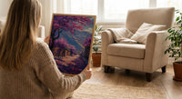 Pretoria Jacaranda Tree Art Print, Purple Spring Decor - Textured Impasto Oil Painting