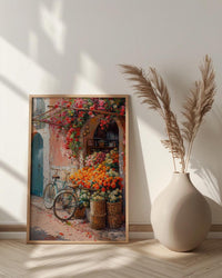 Marrakech Terracotta Art Print, Orange Blossom Market Decor - Textured Impasto Oil Painting