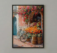 Marrakech Terracotta Art Print, Orange Blossom Market Decor - Textured Impasto Oil Painting