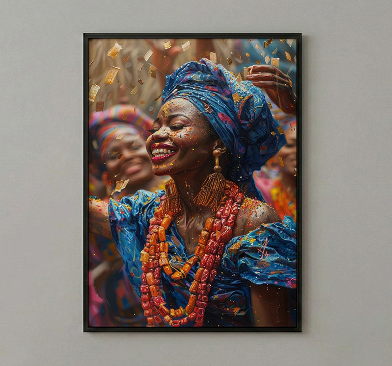 Nigerian Money Dance Art, Yoruba Wedding Print - Newlywed Gift