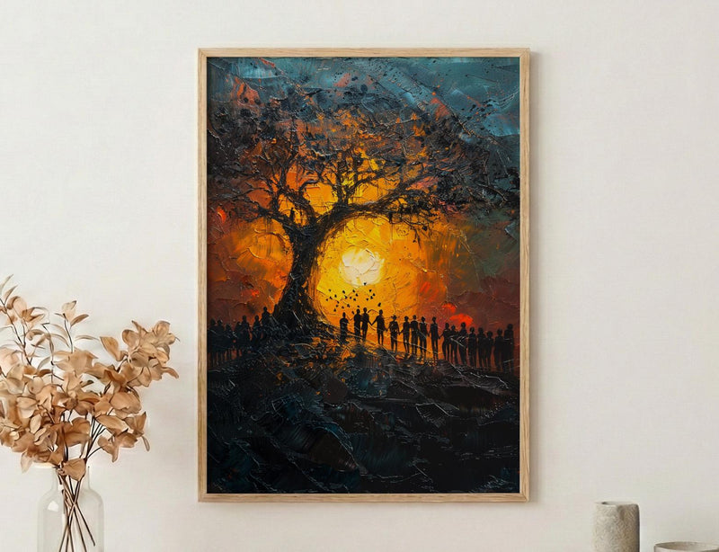 African Ceremony Poster, Ancestral Tree Decor - Spiritual Wall Art