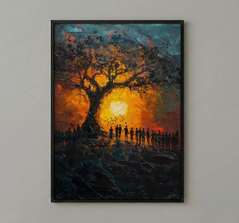 African Ceremony Poster, Ancestral Tree Decor - Spiritual Wall Art