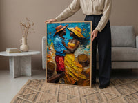 African Wedding Dance Art, Kente Cloth Print - Newlywed Gift