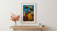African Wedding Dance Art, Kente Cloth Print - Newlywed Gift