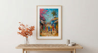 African Village Art, Traditional Wedding Print - Thick Oil Painting Style