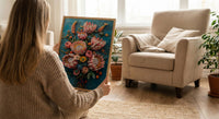 African Bridal Bouquet Poster, Protea Flower - Thick Oil Painting Style