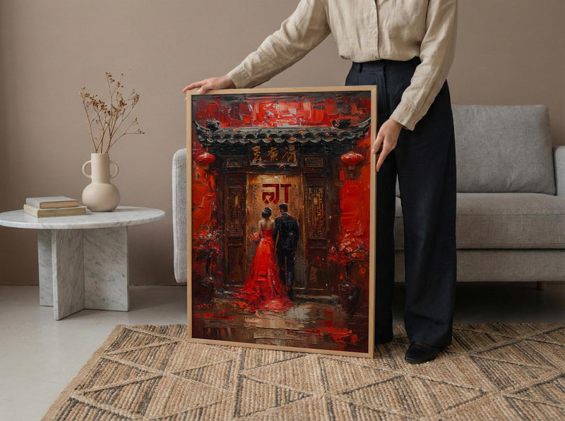 Double Happiness Decor, Chinese Wedding Entrance Art - Newlywed Gift