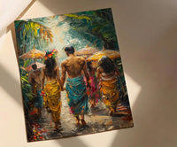 Balinese Wedding Procession Art, Bali Tropical Decor - Asian Wedding Gift
