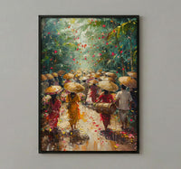 Thai Wedding Procession Art, Tropical Garden Decor - Newlywed Gift