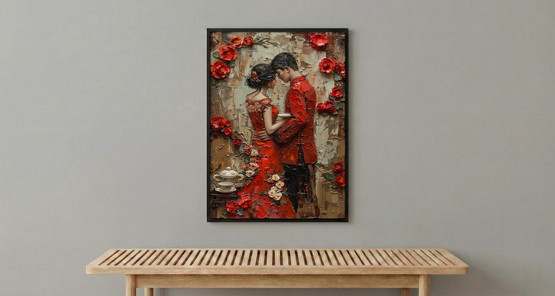 Chinese Tea Ceremony Art Print, Traditional Qipao Decor - Asian Wedding Gift