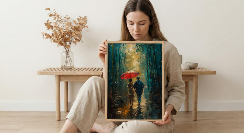 Kyoto Bamboo Forest Poster, Japanese Nature Art - Master Bedroom Decor