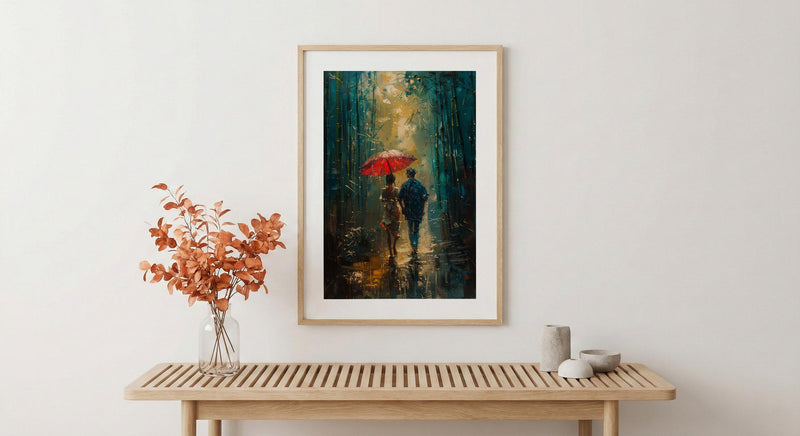 Kyoto Bamboo Forest Poster, Japanese Nature Art - Master Bedroom Decor