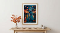 Hoi An Lanterns Wall Art, Vietnam Romantic Print - Palette Knife Painting Style