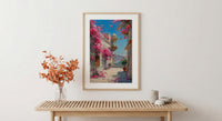 Rajasthan Palace Art Print, Pink Bougainvillea Decor - Housewarming Gift