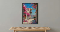 Rajasthan Palace Art Print, Pink Bougainvillea Decor - Housewarming Gift