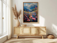 Himalayas Flower Valley Wall Art, Spring Mountain Print - Living Room Decor