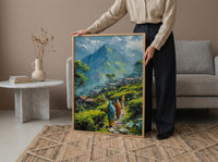 Darjeeling Tea Garden Poster, Green Spring Hill Decor - Living Room Decor