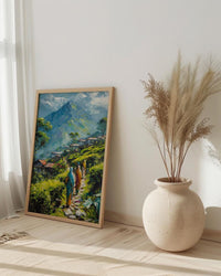 Darjeeling Tea Garden Poster, Green Spring Hill Decor - Living Room Decor