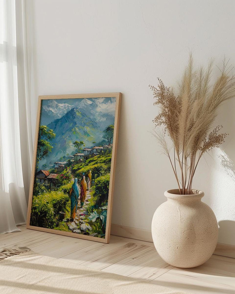 Darjeeling Tea Garden Poster, Green Spring Hill Decor - Living Room Decor