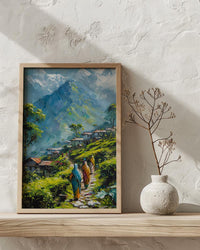 Darjeeling Tea Garden Poster, Green Spring Hill Decor - Living Room Decor