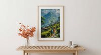 Darjeeling Tea Garden Poster, Green Spring Hill Decor - Living Room Decor
