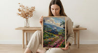 Sri Lanka Blue Train Art Print, Tea Plantation Spring - Housewarming Gift