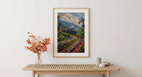 Sri Lanka Blue Train Art Print, Tea Plantation Spring - Housewarming Gift