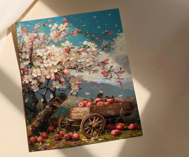 Kazakhstan Apple Blossom Art Print, Spring Nature Decor - Housewarming Gift