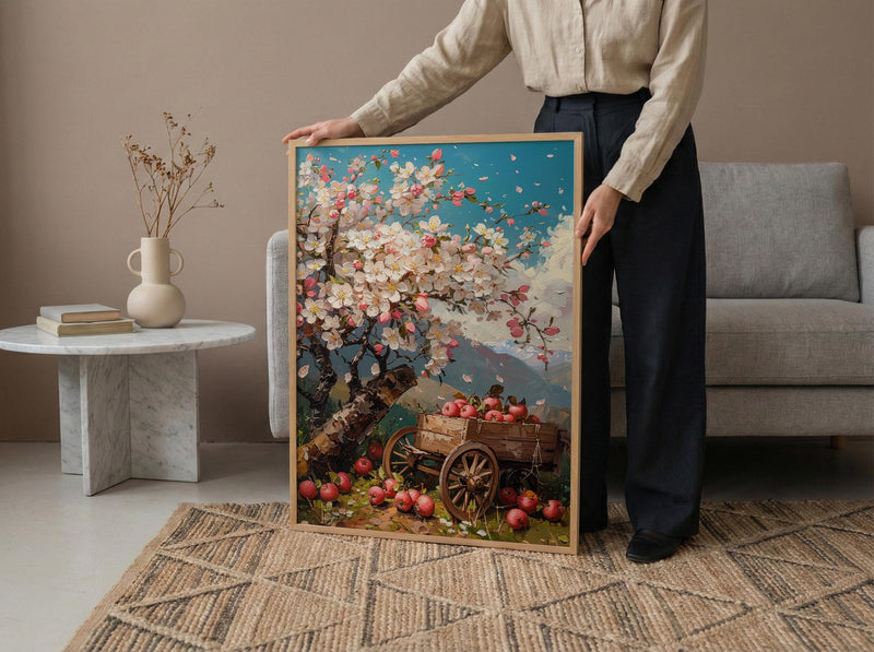 Kazakhstan Apple Blossom Art Print, Spring Nature Decor - Housewarming Gift