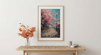 Jinhae Cherry Blossom Poster, Retro Bicycle Spring Art - Housewarming Gift