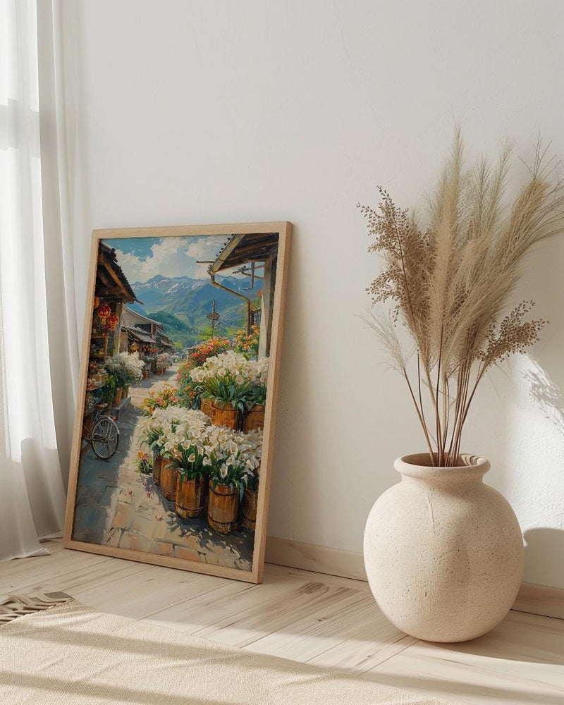 Yangmingshan Calla Lily Art Print, White Floral Spring Decor - Living Room Decor