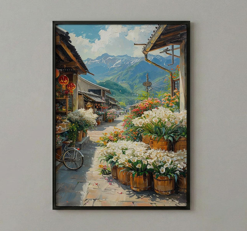 Yangmingshan Calla Lily Art Print, White Floral Spring Decor - Living Room Decor