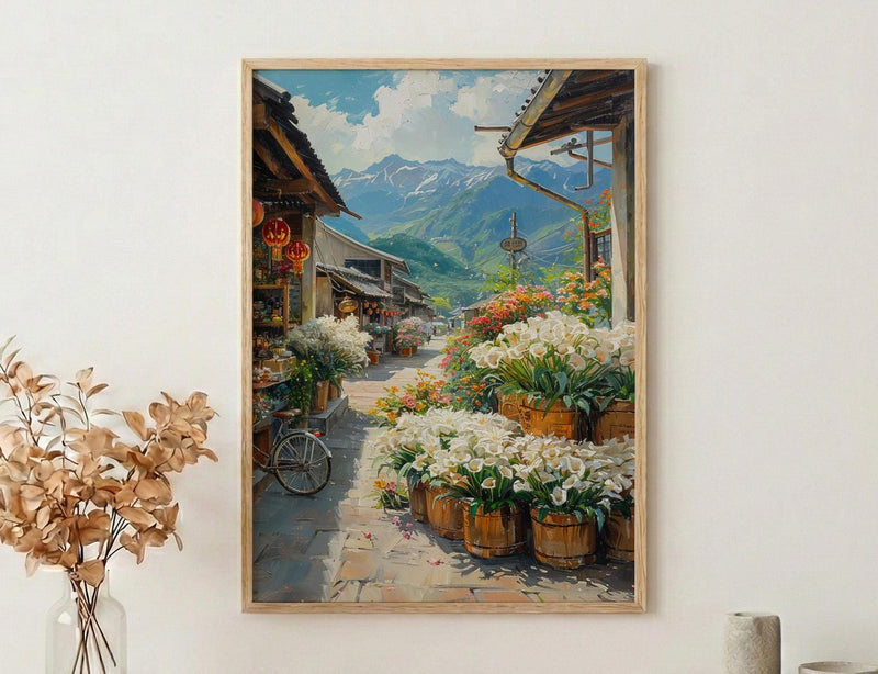 Yangmingshan Calla Lily Art Print, White Floral Spring Decor - Living Room Decor