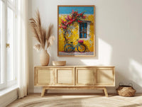 Macau Pastel Village Wall Art, Colorful Spring Street Decor - Textured Impasto Oil Painting