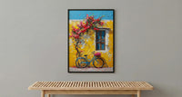 Macau Pastel Village Wall Art, Colorful Spring Street Decor - Textured Impasto Oil Painting