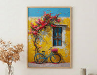 Macau Pastel Village Wall Art, Colorful Spring Street Decor - Textured Impasto Oil Painting