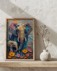 Elephant Mom Wall Art, Animal Motherhood Print - Gift for Mom