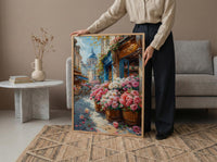 Paris Flower Market Wall Art, French Spring Street Decor - Living Room Poster