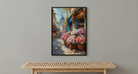 Paris Flower Market Wall Art, French Spring Street Decor - Living Room Poster