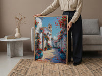 Cordoba Courtyard Wall Decor, Red Geranium Spring Print - Entryway Decor