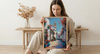 Cordoba Courtyard Wall Decor, Red Geranium Spring Print - Entryway Decor